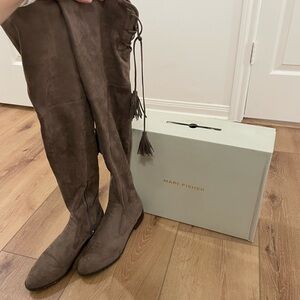 Marc Fisher Taupe Suede Over-the-Knee Boots